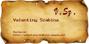 Valentiny Szabina névjegykártya