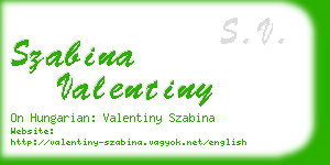 szabina valentiny business card